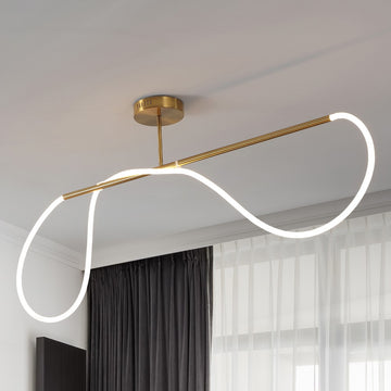 Alessio Contemporary Minimalist 360 Adjustable Silicone Neon Rope Dimmable Linear Integrated LED Flush Mount - JONATHAN Y